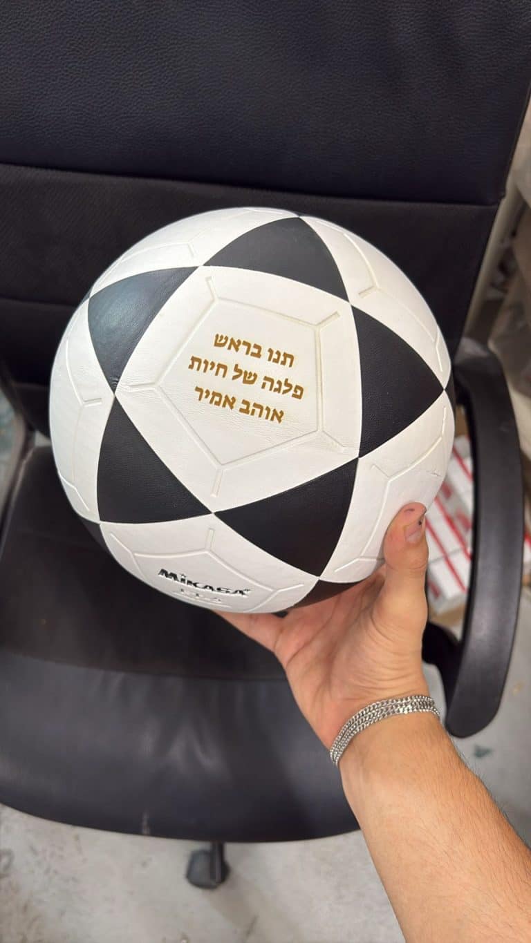 כדורגל עם חריטה פלגה של חיות