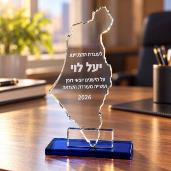 מגן הוקרה מפת ארץ ישראל עם חריטה-4