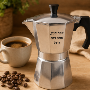 מקינטה אישית עם חריטה ומתנה לאוהבי קפה