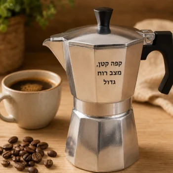 מקינטה אישית עם חריטה ומתנה לאוהבי קפה