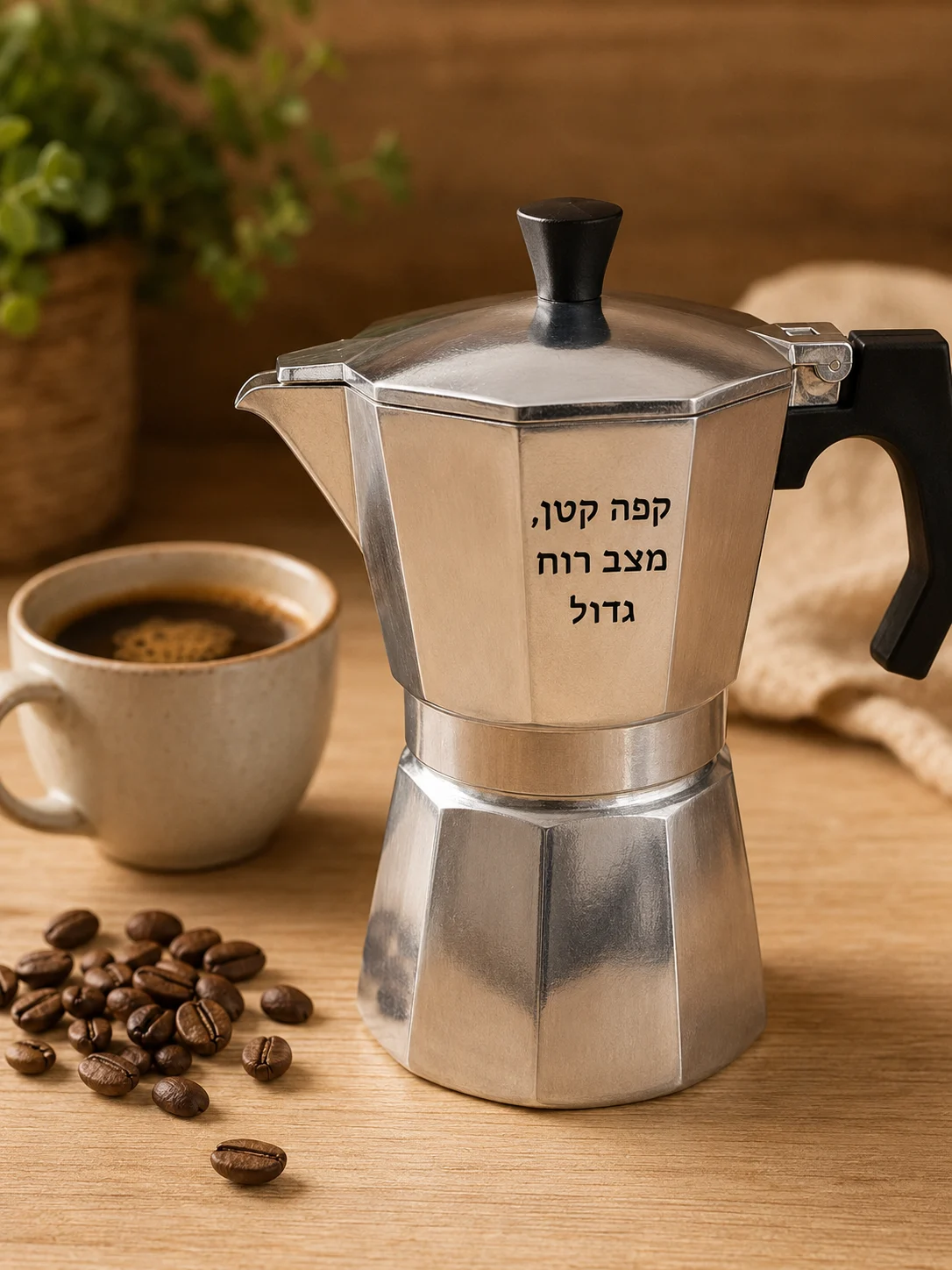 מקינטה אישית עם חריטה ומתנה לאוהבי קפה