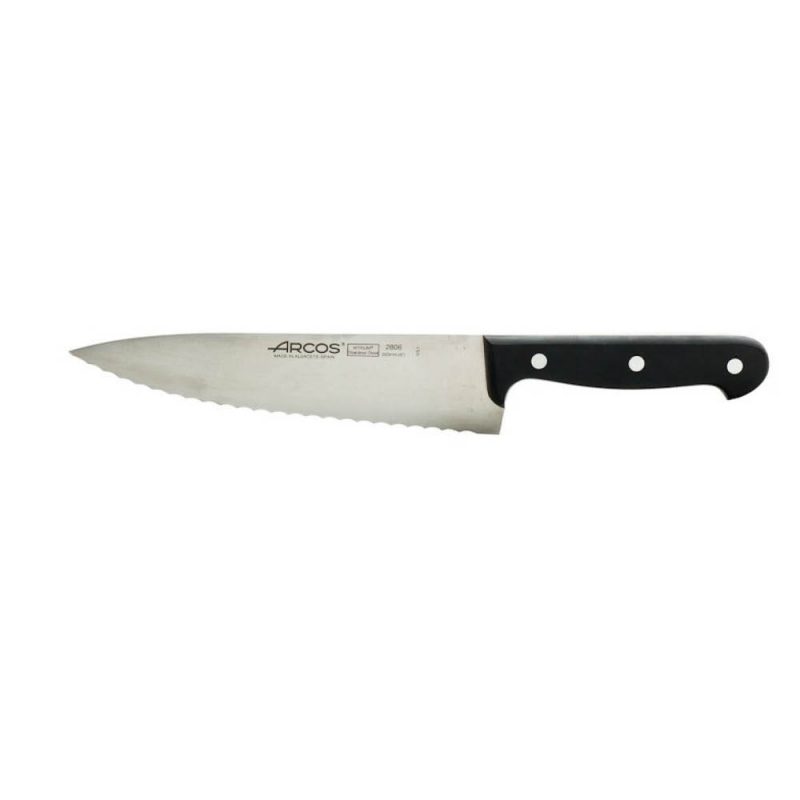 סכין שף משוננת 20 סמ שחורה