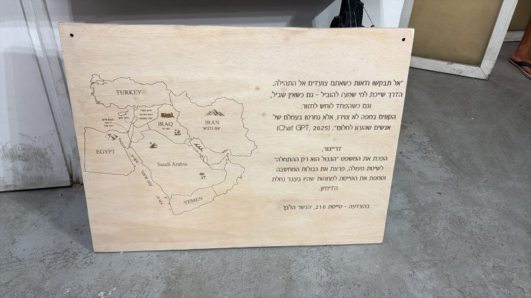 תמונה של מפה על עץ עם הוקרה מבצעית